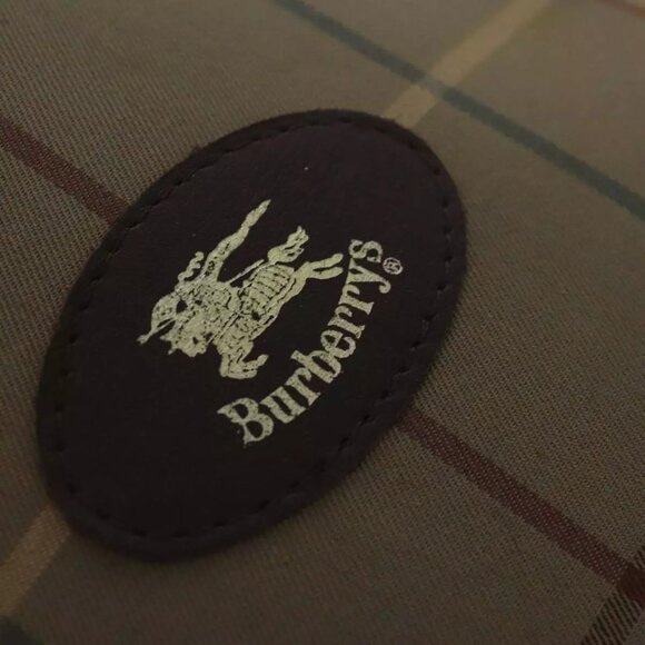 Burberrys Nova Check Hand Bag Canvas Leather Brown Auth bs19196 - Picture 10 of 16